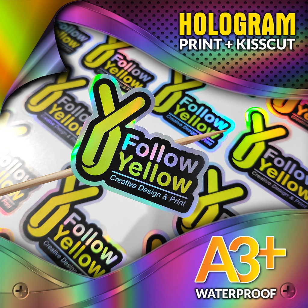 

STICKER HOLOGRAM METALIK / Print Sticker Label Hologram A3+ [PRINT + KISS CUT] - MINIMAL ORDER 6 PC