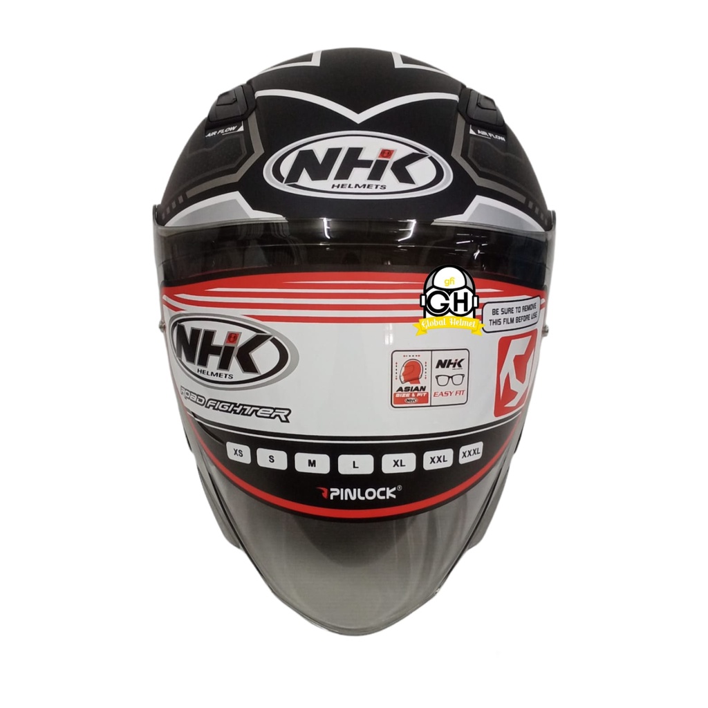 NHK HELM S1 GP PRO REVENGE SPEED BLACK SILVER DOFF GPPRO DOUBLE VISOR DD-RING