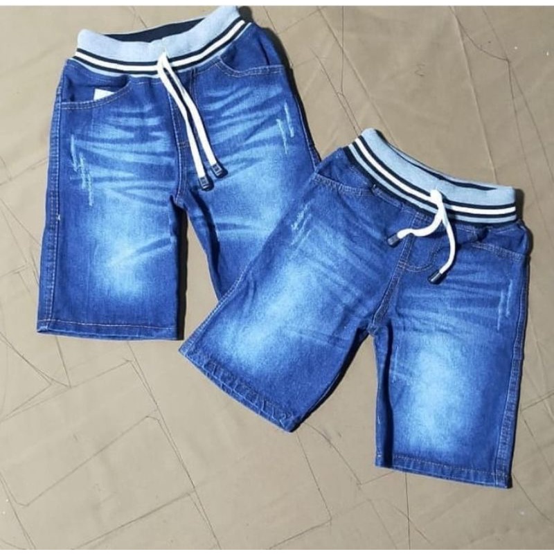 CELANA PENDEK DAN KAOS ANAK UNISEX LEVIS/JEANS bahan melar adem buat usia 1-10 tahun