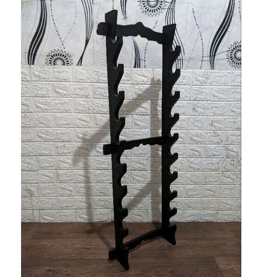 Rak dinding untuk pajangan tongkat atau pedang 10 susun