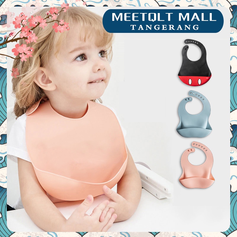 ★Silikon★ Celemek Bayi Anti Air/Baby Apron/Celemek Makan Bayi/Celemek Peralatan Makan Bayi