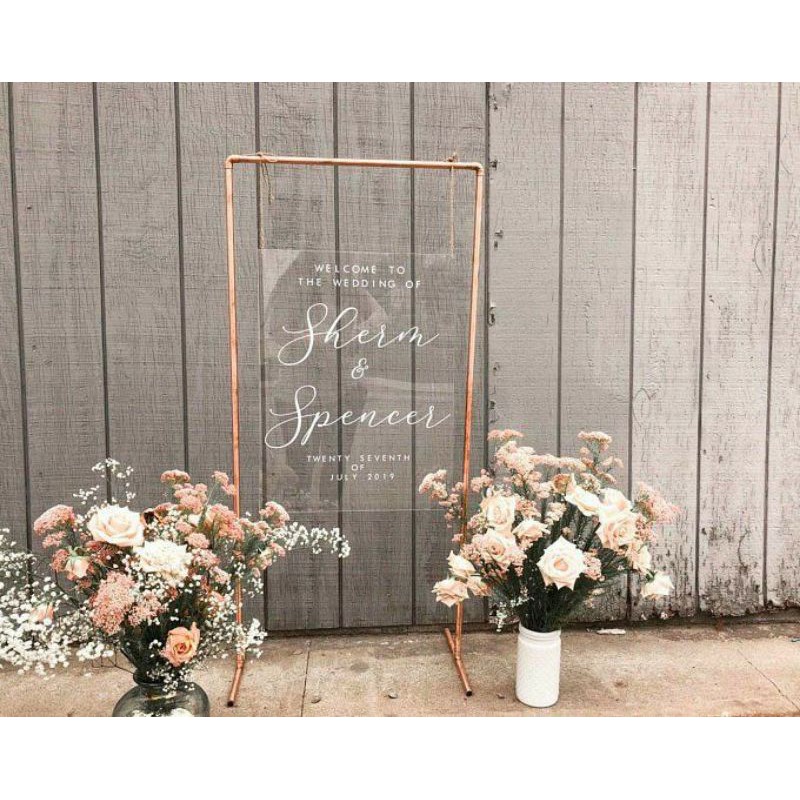 welcoming sign besi standing nama besi gawang besi pergola besi dekorasi lamaran backdrop lamaran