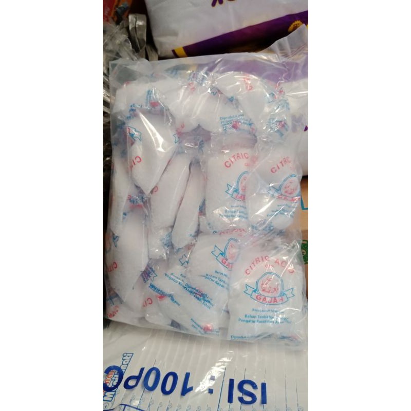 Citric acid cap gajah 50 gram isi 20