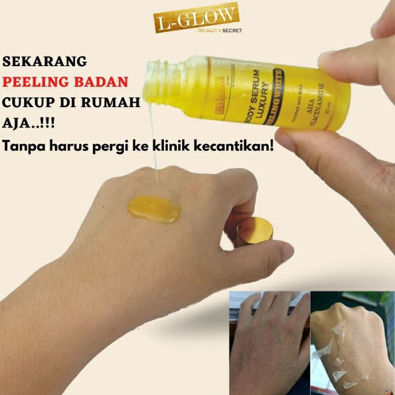 Lglow aha body serum/ aha peeling white / aha body peeling klinik / peeling