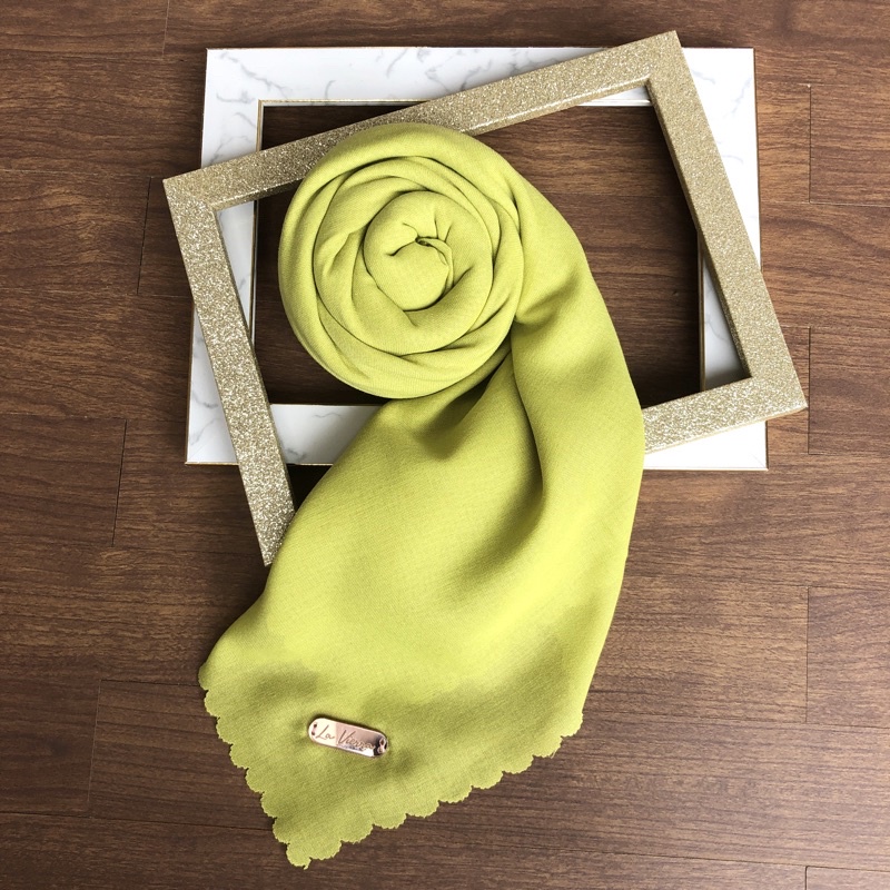 Part 1 Voal Arabian Jilbab Polos Sahara Hijab Segiempat-Lime