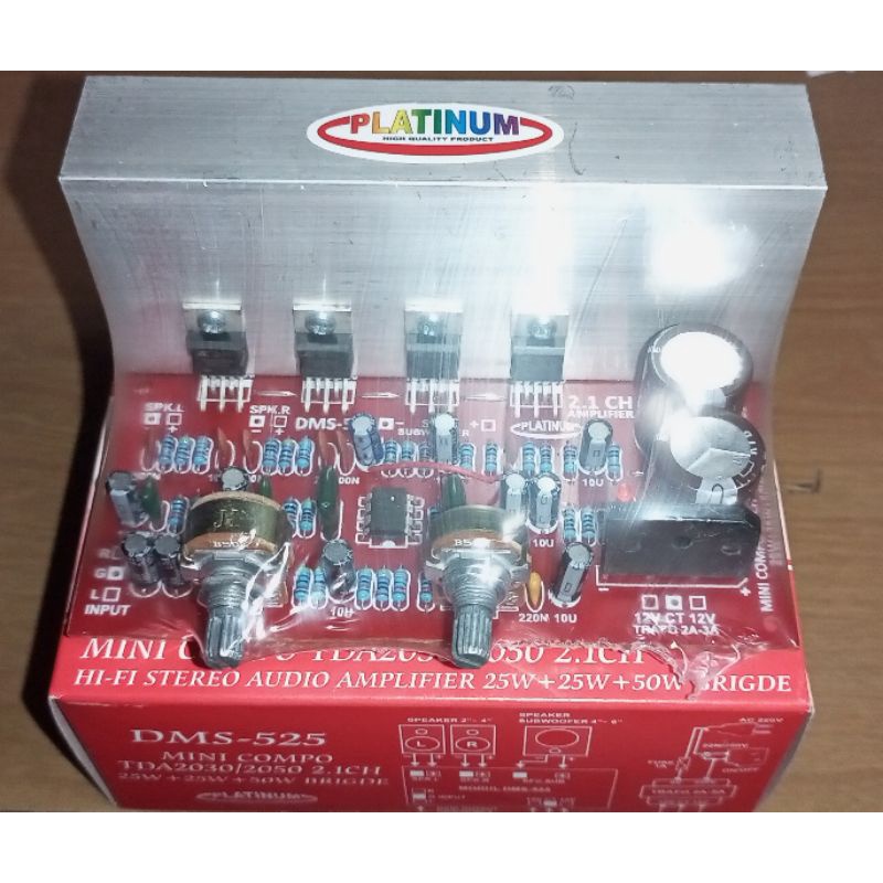 Kit dms525 Power Amplifier Speaker Aktif 2.1 Channel TDA2030 DMS 525