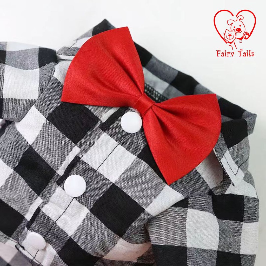 Baju Anjing Kucing | Kostum Kaos Kemeja Dasi Kupu Kupu | Pet Bowtie Tie Shirt Clothes