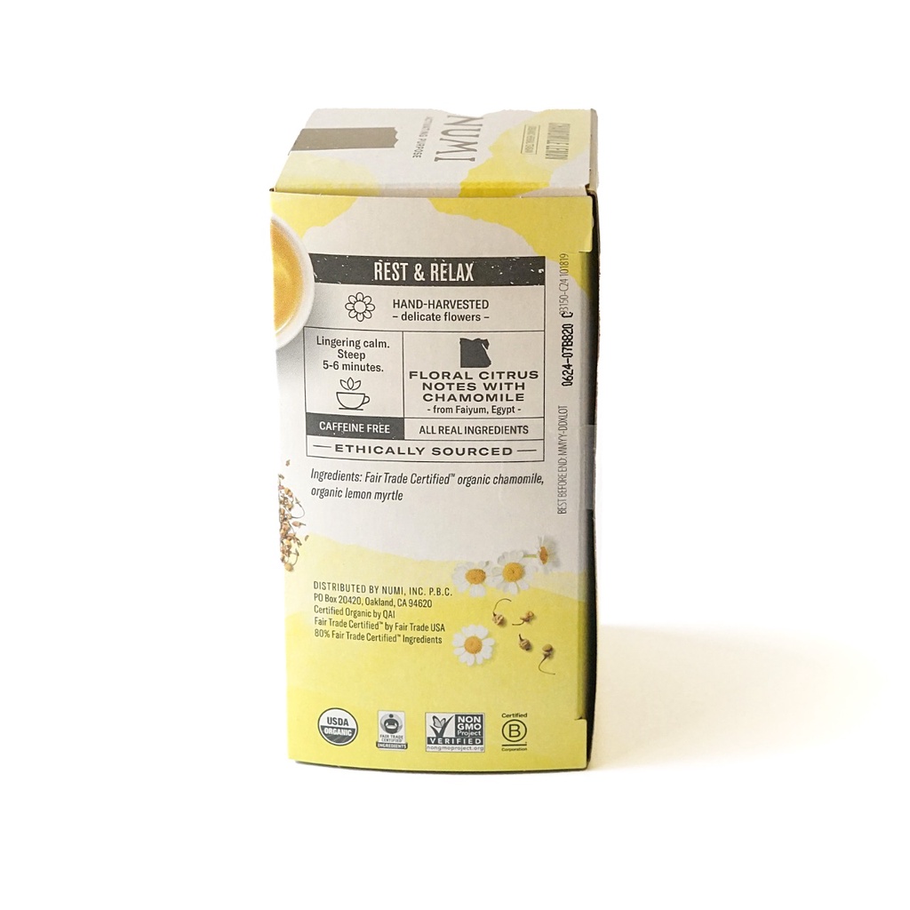 Numi Tea, Organic Chamomile Lemon Tea 18 Tea Bag