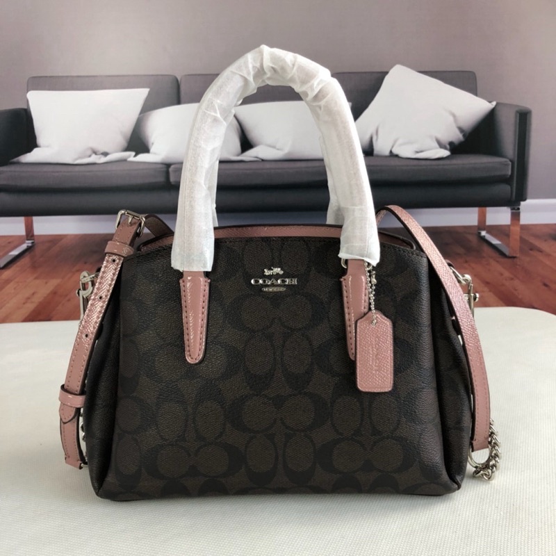 Coach Signature Mini Sage Caryall Brown Rose( F31985)