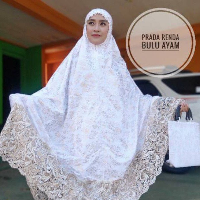 Mukena Dewasa Katun Bordir Bunga Mewah Polos Putih Terbaru 2022 / Alat Sholat Wanita Murah