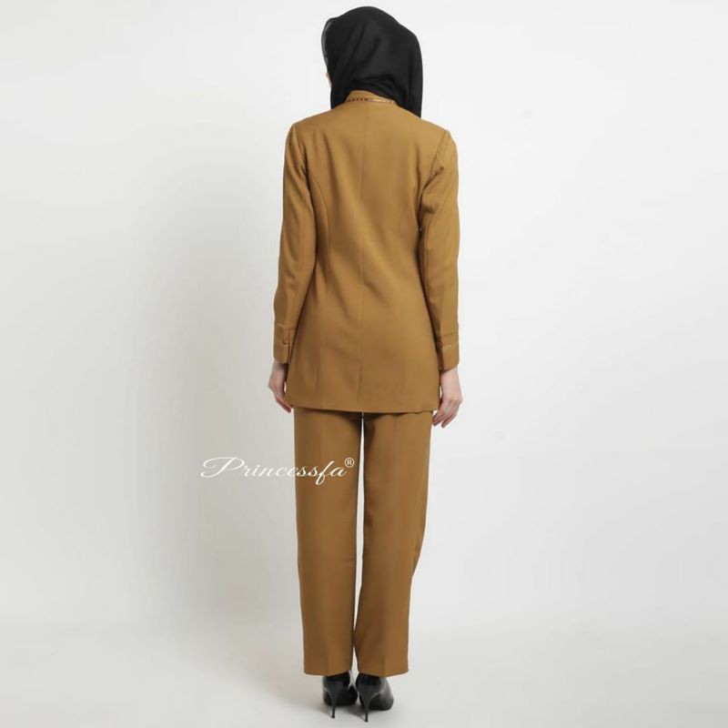 seragam PNS khaki muda / seragam guru / seragam pemda / blazer pemda / blazer pns stelan rok