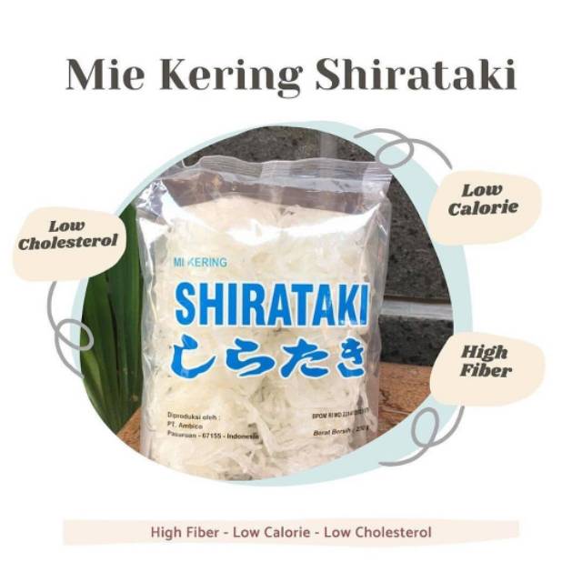 

Mie shirataki kering