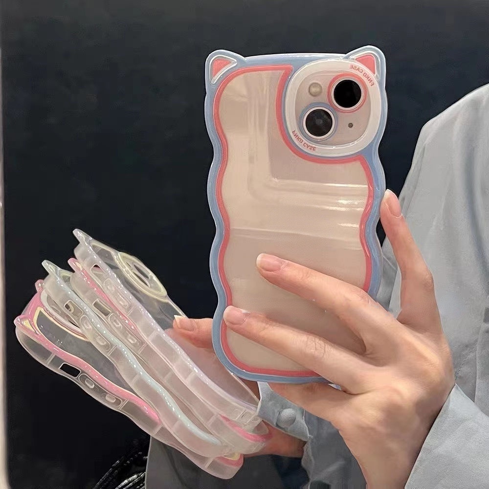 Case Transparan Desain Telinga Kucing Untuk iphone 12 13 11 Pro Max X Xs Max Xr