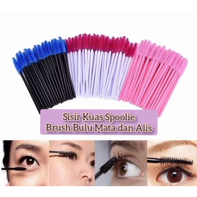 MASKARA WAND SISIR KUAS SIKAT EYELASH EXTENSION BULU MATA SPOOLES MAKEUP TOOLKIT BRUSH