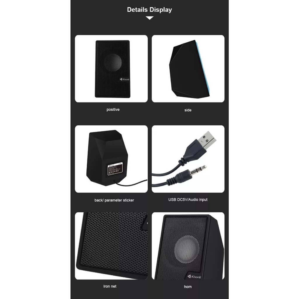 KISONLI Speaker Gaming Laptop / Komputer S555 Strong Bass And Compatibility-6