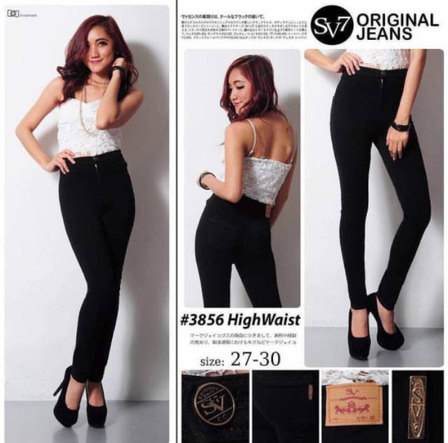 CELANA CEWEK HIGHWAIST SV7/HAIGWAIST WANITA BAHAN SUPER DENIM UKURAN DARI 27-34