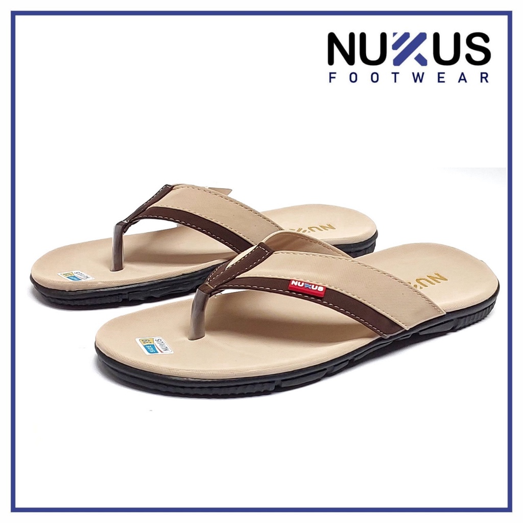 Nukus Sandal Jepit Pria Hamberg Coklat  - JPH