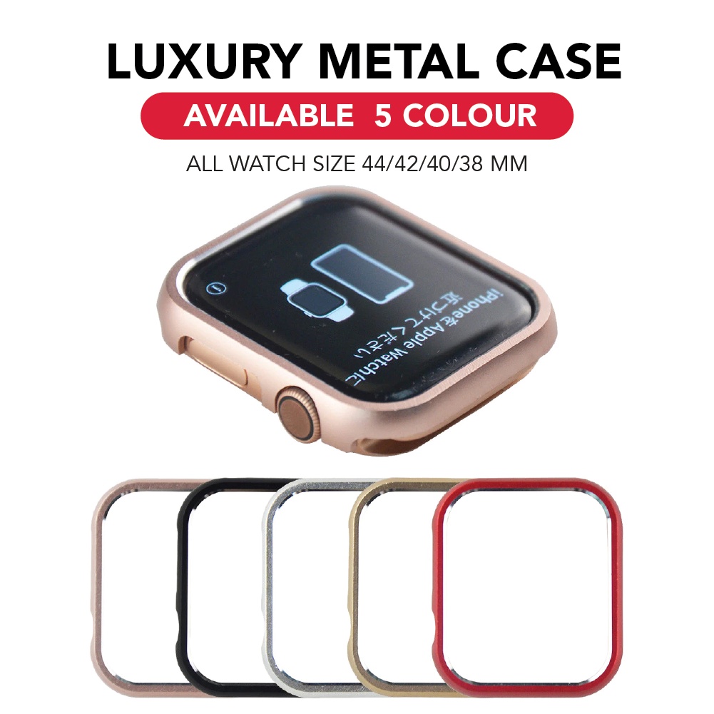 luxury metal case for apple watch series 1 2 3 4 5 6 7 se simple hard case iwatch 38 40 42 44 41 45m