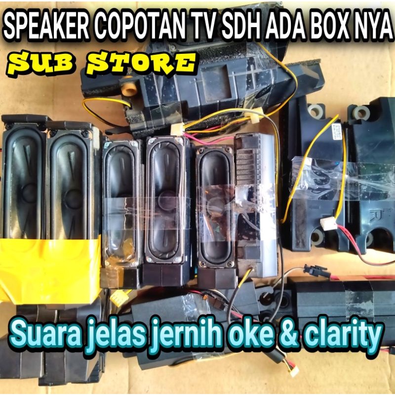 SPEAKER COPOTAN ORIGINAL TV LCD/LED SUDAH ADA BOX NYA SUARA BASS MIDEL TRIBEL JERNIH