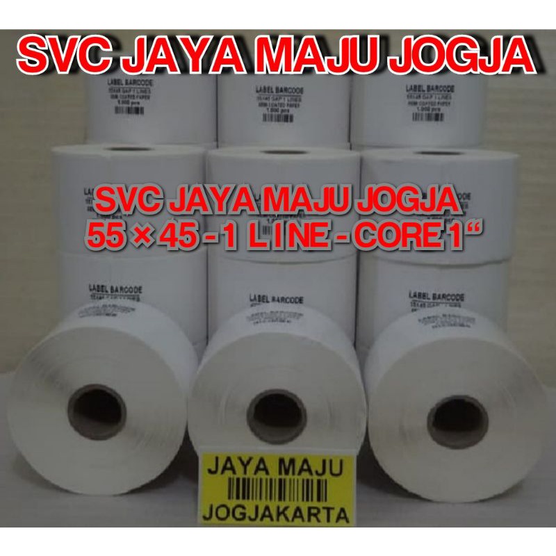 

55 X 45 SEMICOATED - 1 LINE - FACE IN - ISI 1.000 PCS || CORE 1" || LABEL BARCODE PRINTER PAKAI RIBBON THERMAL TRANSFER LABEL RS RUMAH SAKIT KLINIK LABEL RESEP OBAT APOTIK FARMASI || 55X45 55 x 45 LABEL SEMICOAT GAP - ISI 1000 PCS