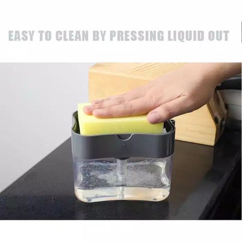 Tempat  Sabun Cair Cuci Piring /Dispenser Sabun Spons dan Soap Pump Praktis