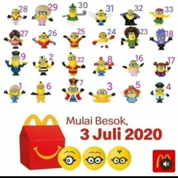 MINIONS HAPPY MEAL 2020 GOLD ONLY