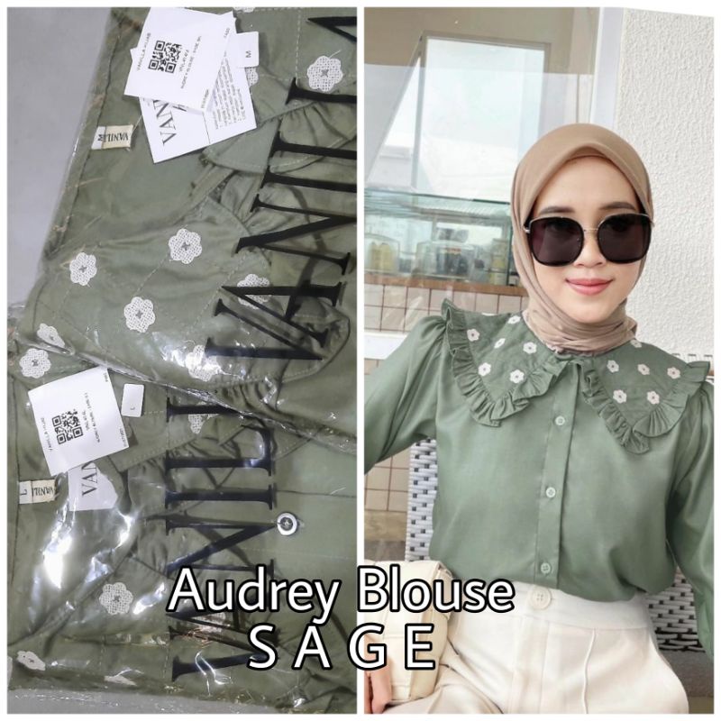 Audrey Blouse Vanilla Hijab Audrey Blouse SAGE
