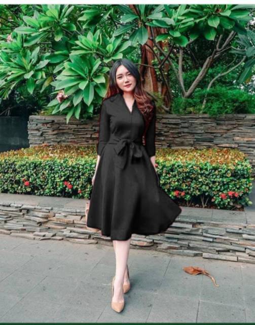 { THABI } MC DRES VELVET / DRESS KOREA / DRESS WANITA KOREA / KOREAN DRESS / DRESS WANITA / DRESS KO