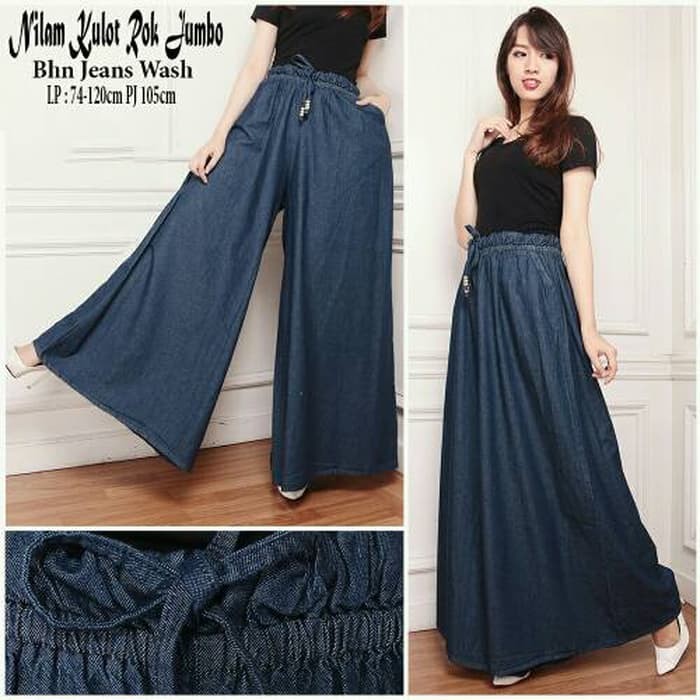 P24U8 Grab It Fast Celana Kain Wanita Pinggang Karet Ed Kulot Kaos Super Jumbo  K62C9  Celana Nil