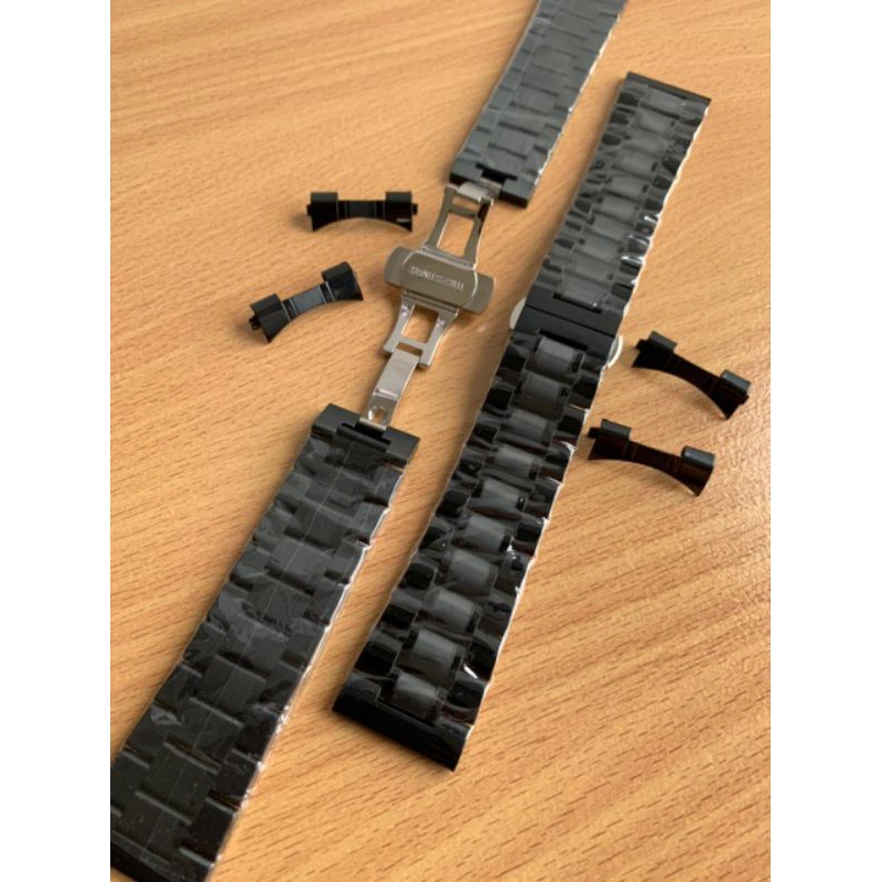 Strap Tali Jam Tangan Rante hitam Stainless steel 2fungsi