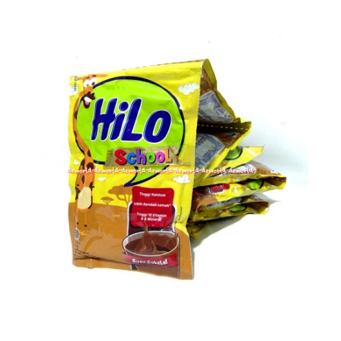 Hilo School Coklat 10sachet Susu Hailo Sachet 10 Sachet Polybag Pouch Susu Hilo School Chocolate Gusset Susu Tinggi Kalsium Untuk Anak Sekolah Hi-Lo