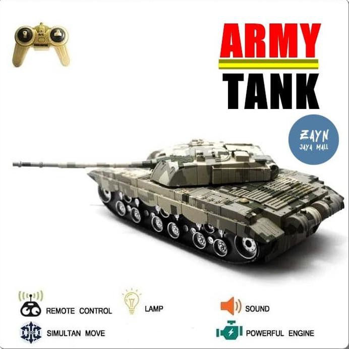 MAINAN ANAK MOBIL TANK ARMY RC MOBIL TANK REMOT MOBIL MILITARY WAR