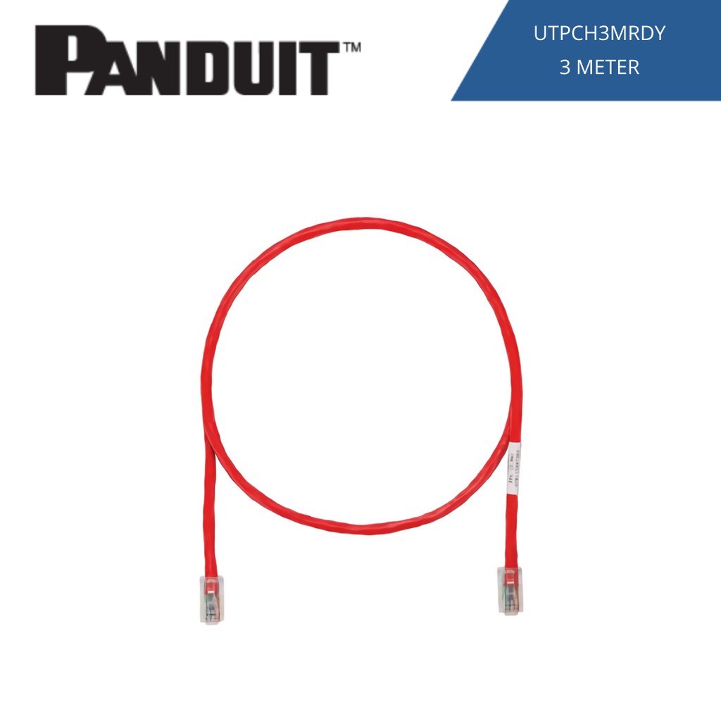 Panduit PanNet Pacthcord Kategori 5, 3 Meter UTPCH3MRDY (Warna Merah)