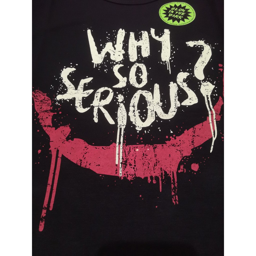 Baju Kaos Anak Tanggung Joker Why So Serious Glow In The Dark Rhymes Import