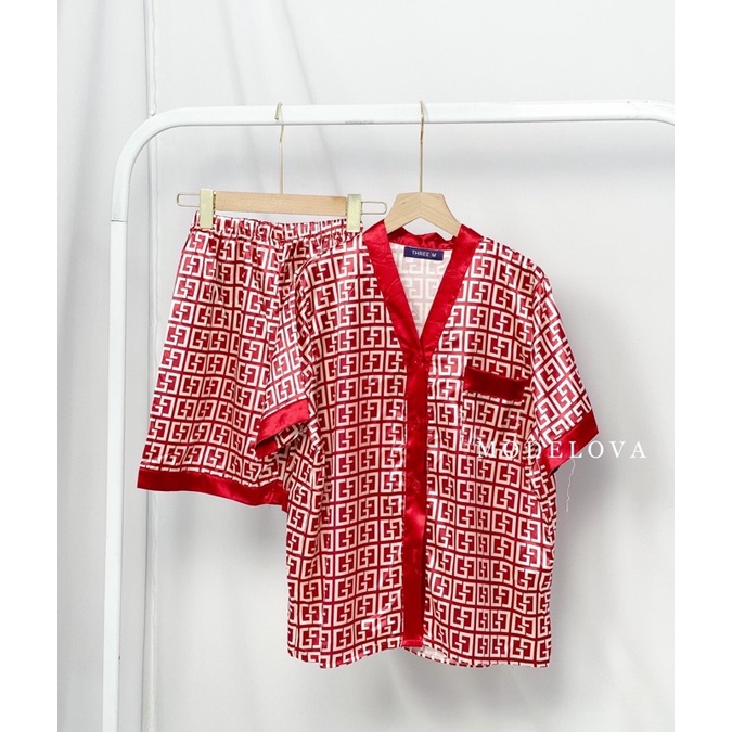 MDLV. ~ 0473# Pdk GG CNY Pajamas Set Baju tidur Sincia Set Pajamas Celana pendek Imlek Fashion Import