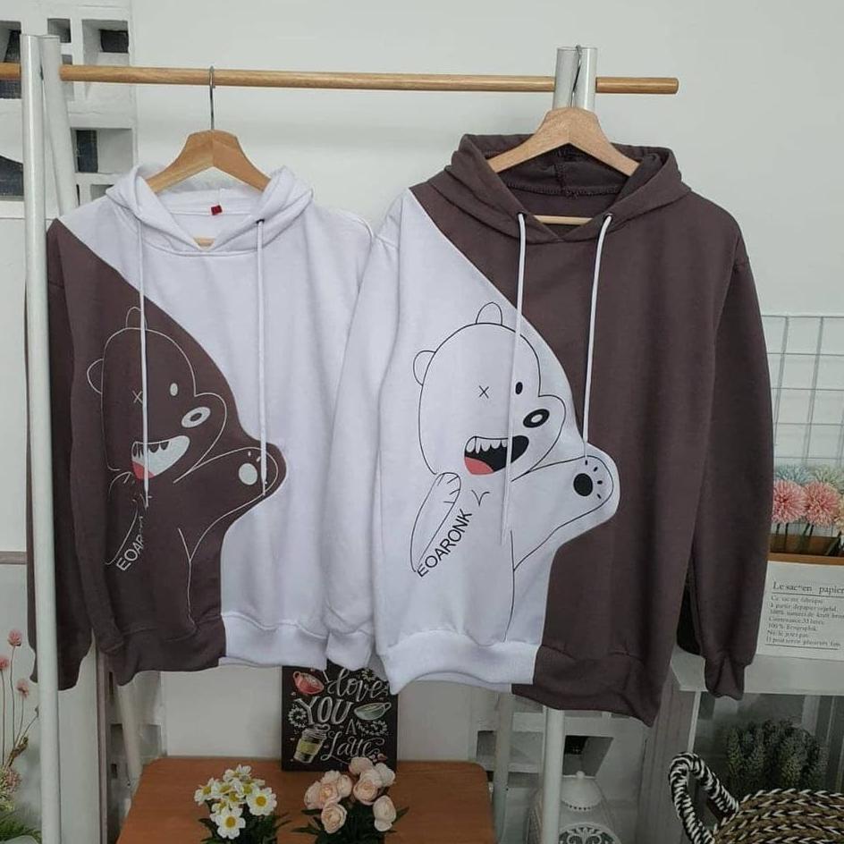 HOODIE SWEATER | BURGUNDY BEAR COMBIE | SWEATER HOODIE –SN.14My22ј