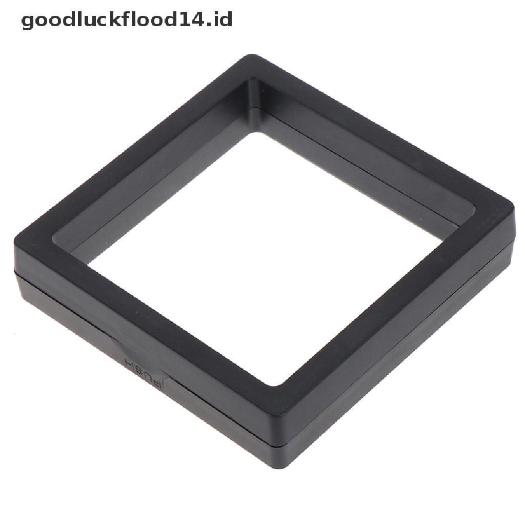 [OOID] 90*90mm Black 3D floating jewelry coin display frame holder box case w/ stand ID