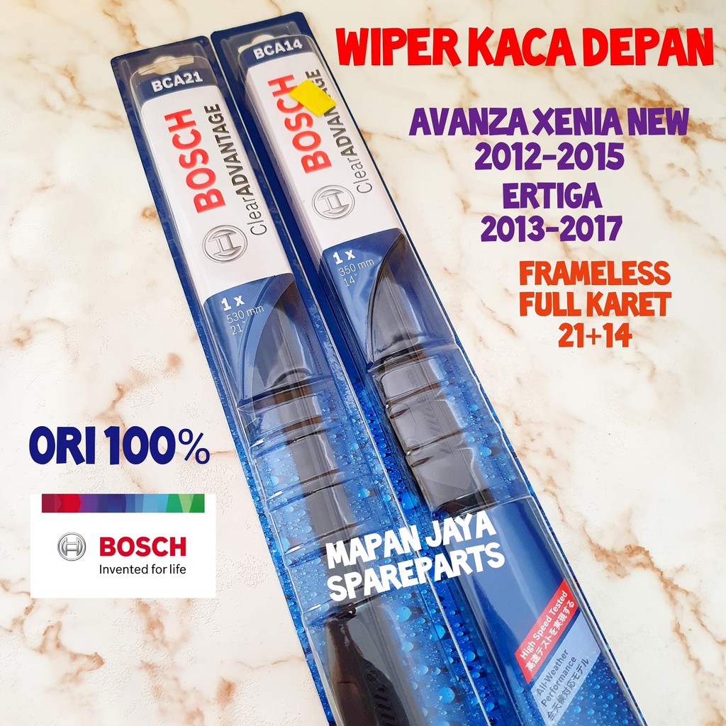 BOSCH WIPER DEPAN - ERTIGA / AVANZA / XENIA (2012-2015) FRAMELESS PISANG