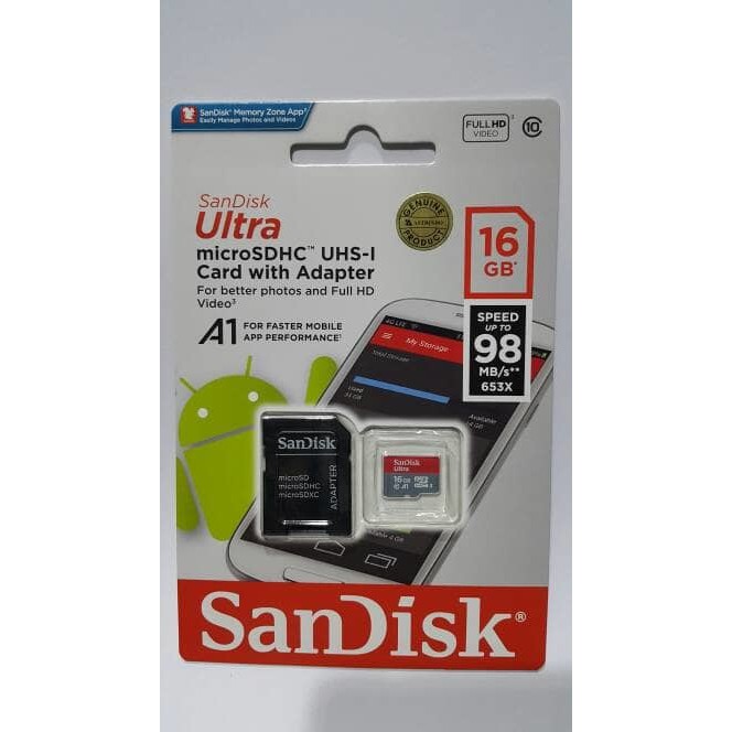 Sandisk Microsd 16gb Ultra 98mbps