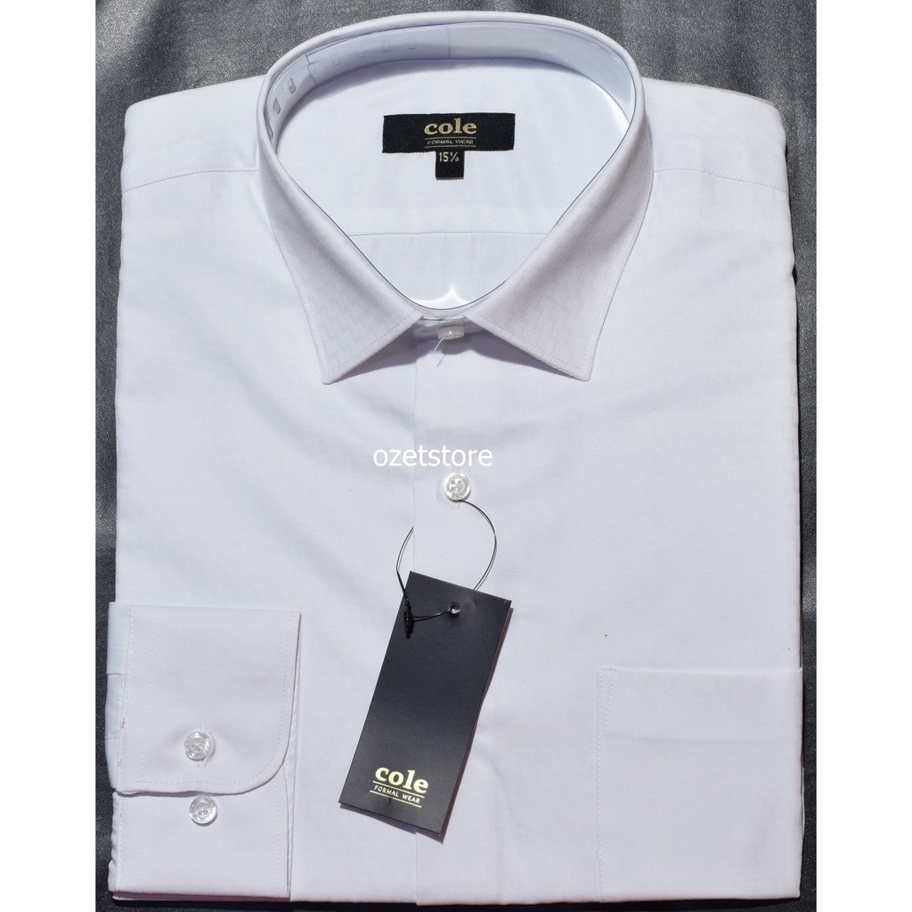 COLE Kemeja Pria Formal Lengan Panjang Putih Slimfit CD92 ORI