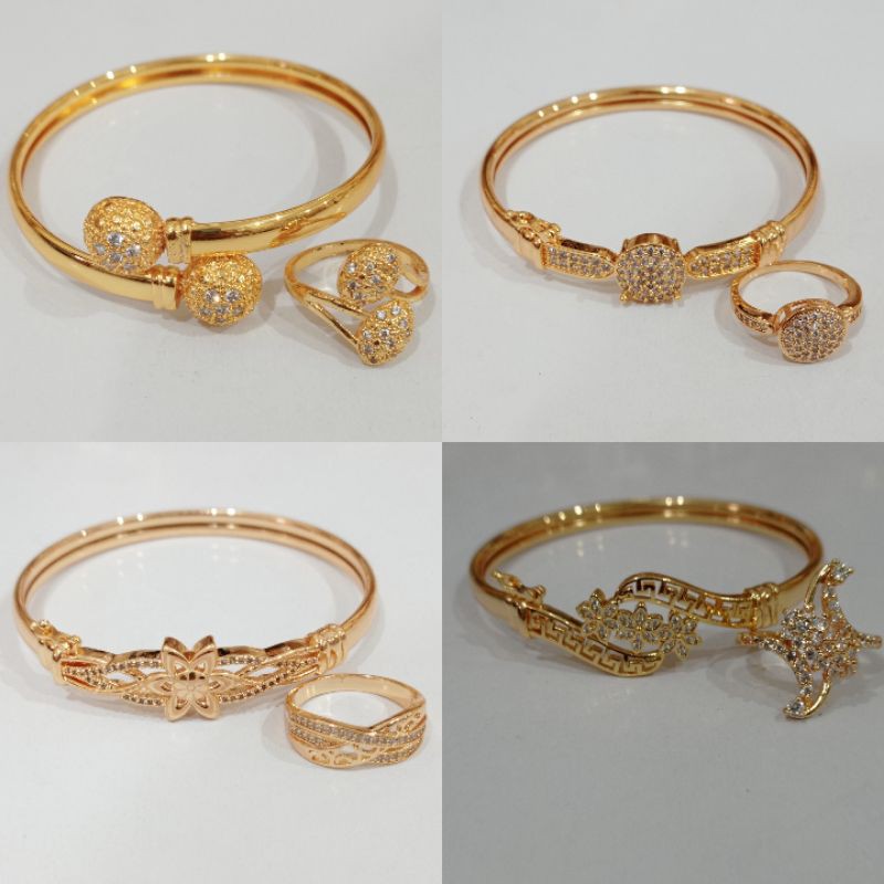 set perhiasan dewasa gelang dan cincin