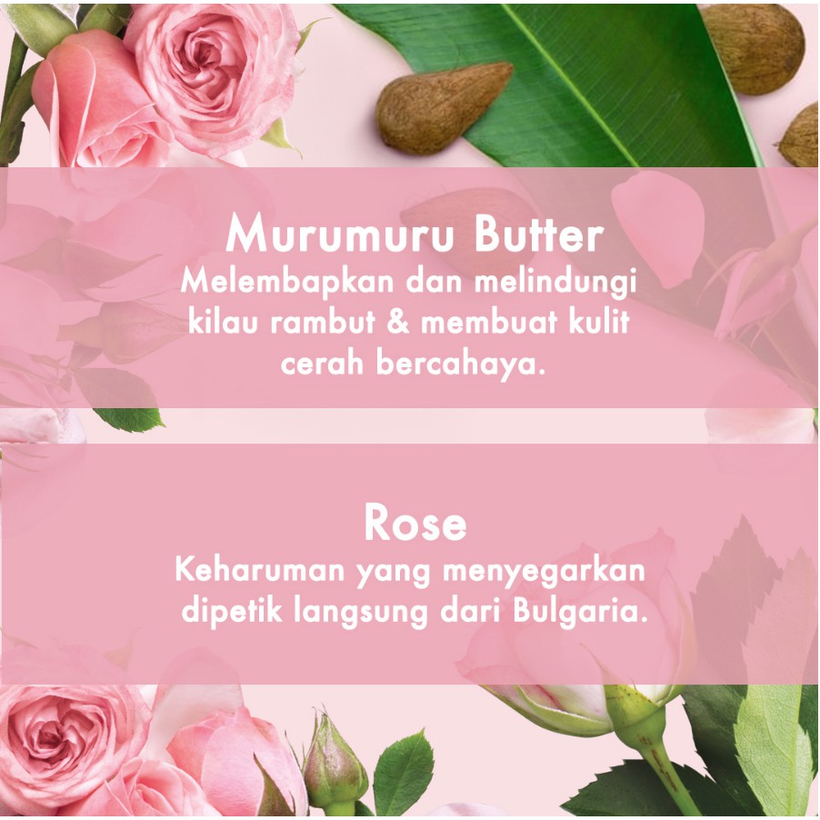 Love Beauty and Planet Pink Body Lotion Body Wash 400 ml 400ml Murumuru &amp; Butter Rose Sabun Mandi Cair Majestic Delicious Glow COD