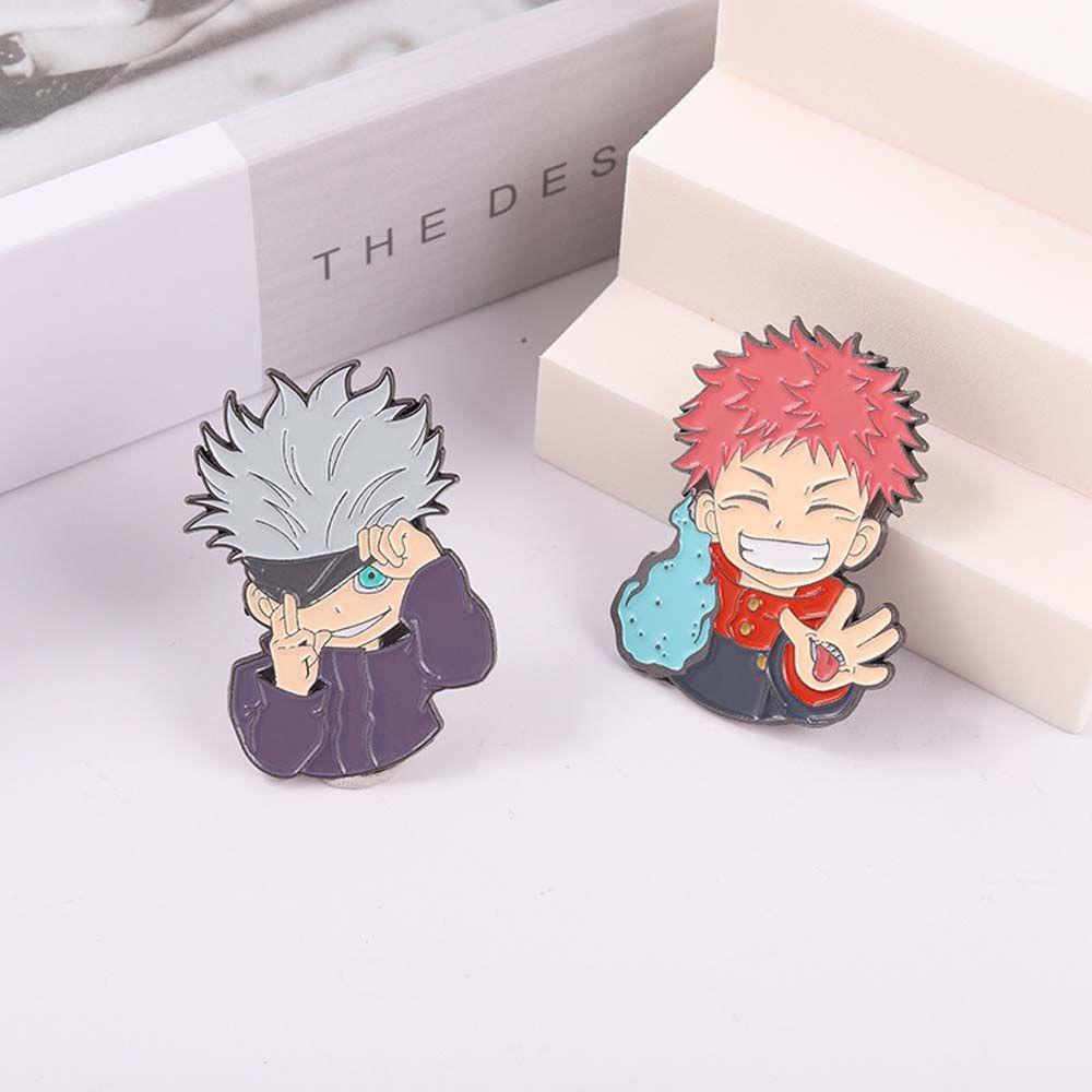 Lanfy Jujutsu Kaisen Bros Karakter Klasik Lucu Conjuration Back to Battle Anime Badge Gojo Satoru Geto Suguru Conjure Back Enamel Pin