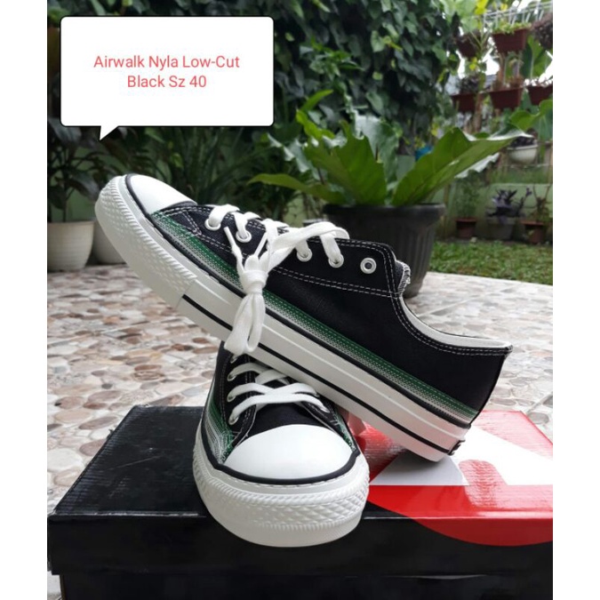 SEPATU 100% ORIGINAL AIRWALK NYLA LOW CUT BLACK SIZE 40