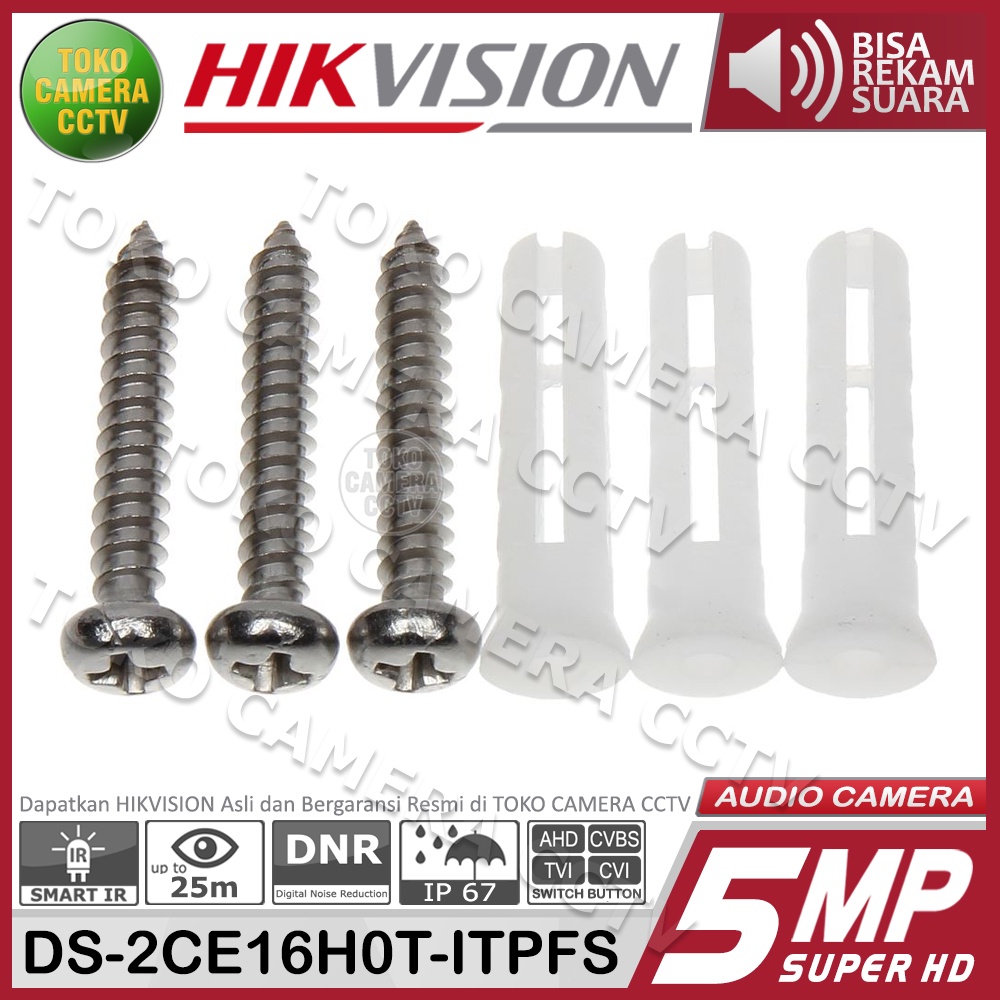 KAMERA CCTV OUTDOOR HIKVISION 5MP MIC AUDIO CAMERA HIKVISION 5MP AUDIO