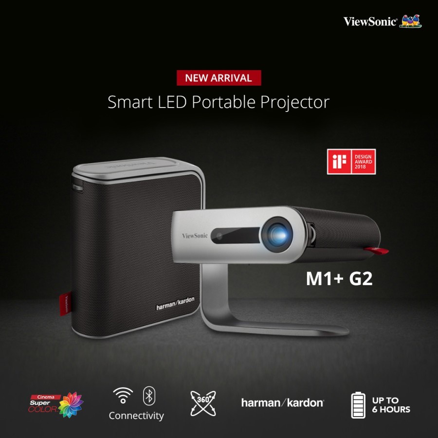 Projector Proyektor Mini Viewsonic M1+ G2 LED 300 Lumens WiFi Resmi