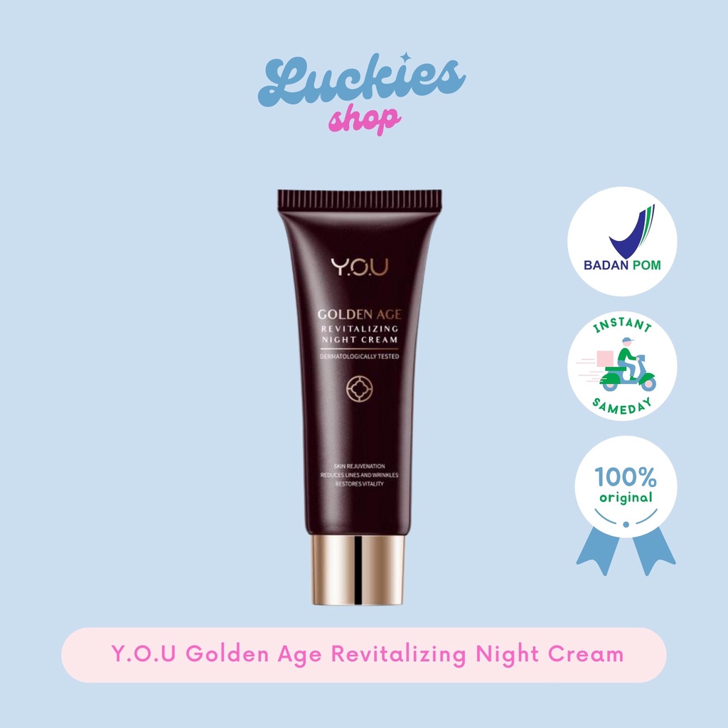 Official Distributor Y.O.U Golden Age Revitalizing Night Cream 18gr Krim Malam YOU Krim Muka Y.O.U