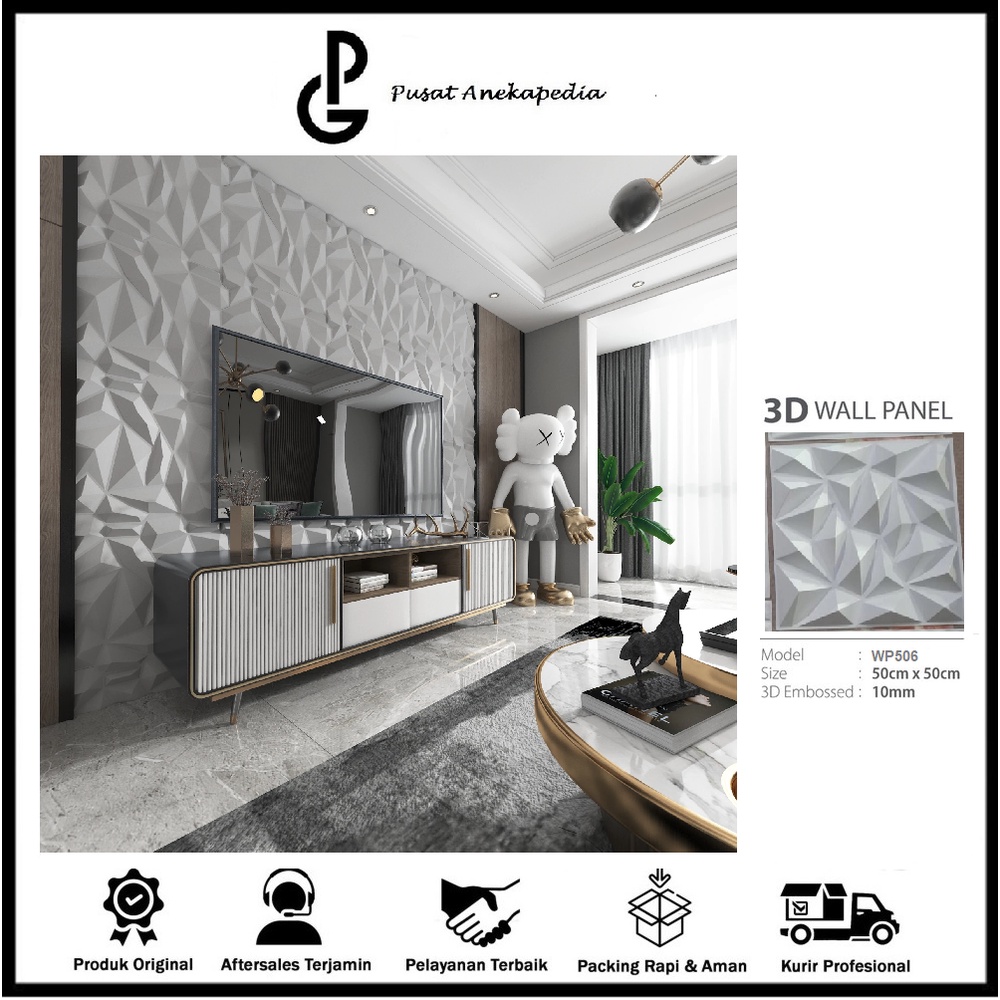 Wallpaper Dinding - Wallpaper 3D - Plafon Wallpanel PVC 50cmx50cm