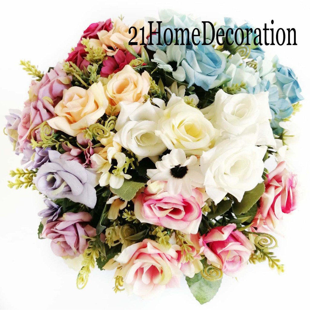 AF25 Bunga Artificial Mawar Aster Tiruan Bahan Pelengkap Buket