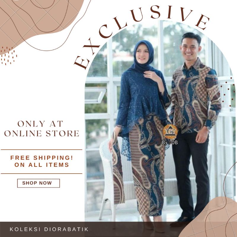 Couple Kebaya Diva Series //M.L.XL.XXL Brokat Couple Kemeja Pria Kebaya Selendang